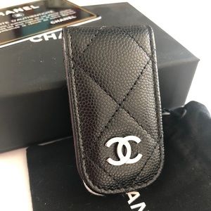 Chanel Money Clip - Black Lambskin Leather